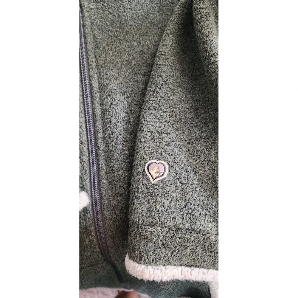 KUHL Women's Medium Green Alpaca Fleece Zip Up Hoodie Jacket Outdoors Hike Camp - Picture 5 of 5
